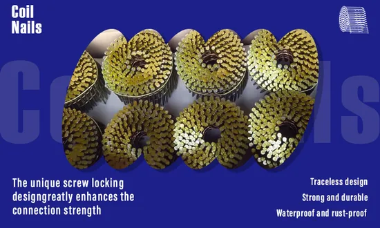 고품질 노란색 아연 도금 코일 루핑 네일